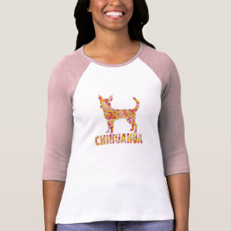 T-shirt Silhouette florale de chien de chiwawa