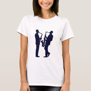 T-shirt Silhouette fumée d'un saxophoniste de jazz, avec n