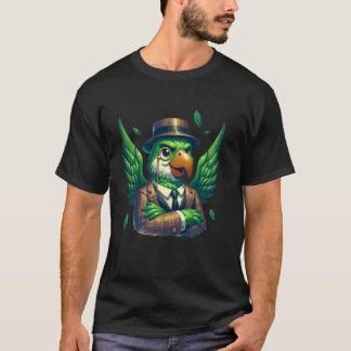 T-shirt Silhouette Green Parrot Cartoon Illustration Graph