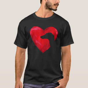 T-shirt Silhouette Greyhound Heart Valentine's Day Chien L