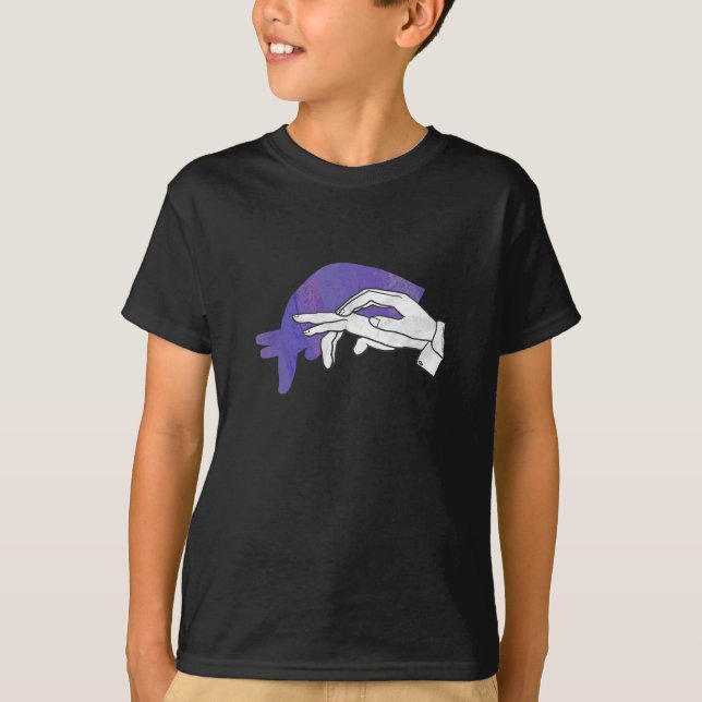 T-shirt Silhouette main Anteater violet (Devant)