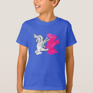 T-shirt Silhouette main Rabbit rose
