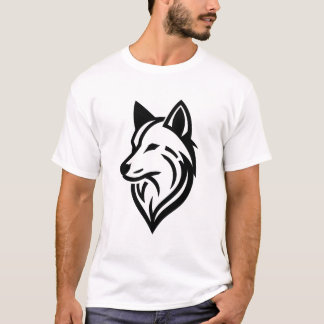 T-shirt Silhouette minimaliste face Wolf