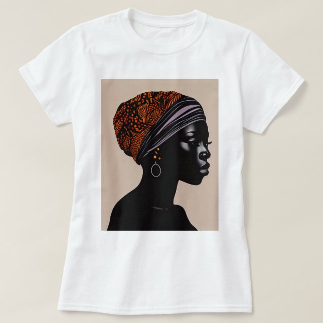T-shirt Silhouette noire Africaine Américaine (Design devant)