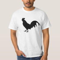 Silhouette noire de poulet de jeune coq de coq