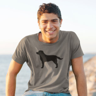 T-shirt Silhouette noire de race de chien de labrador