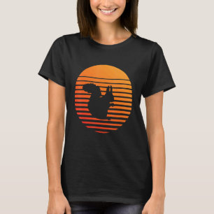 T-shirt Silhouette Ombre D'Écureuil Devant Un Soleil