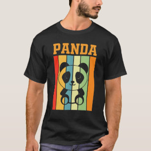 T-shirt Silhouette Ombre Panda Dans Les Couleurs Rétro