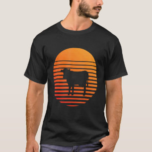 T-shirt Silhouette Ombre Vache Devant Un Soleil