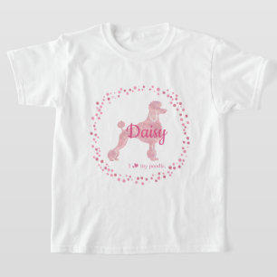 T-shirt Silhouette Pastel Rose Poodle personnalisé