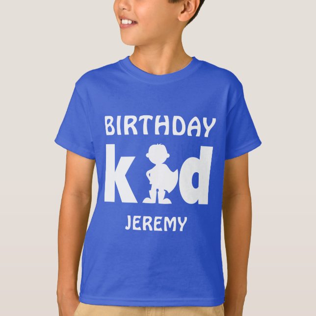 T-shirt Silhouette personnalisée de garçon de super héros (Devant)