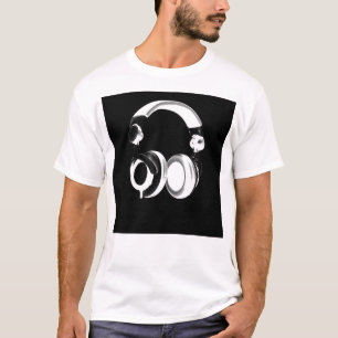 T-shirt Silhouette pour casque noir et blanc