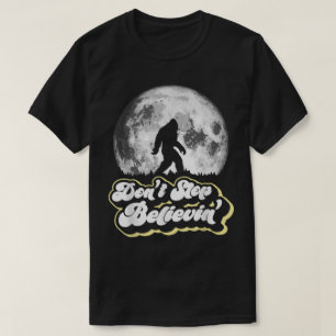 T-shirt Silhouette Rétro Bigfoot Lune Croire Design