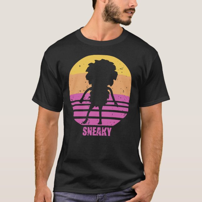 T-shirt Silhouette Sasquatch Sneaky Distressed Sunset Vapo (Devant)