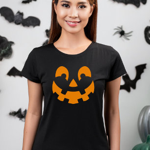 T-shirt Silhouette simple Citrouille orange face Halloween