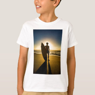 T-shirt Silhouette surfeuse au lever du soleil