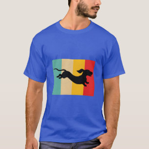 T-shirt Silhouette vintage de teckel années 60 70 garçon