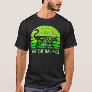 T-shirt Silhouette Vintage Rétro Meilleur Papa Chat Bengal