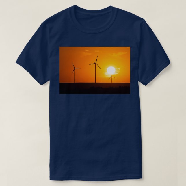 T-shirt Silhouettes des turbines éoliennes 1 (Design devant)