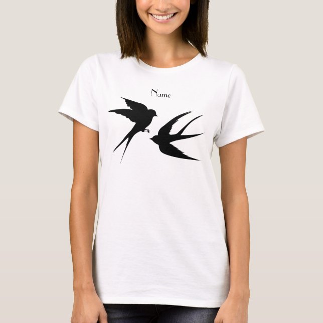 T-shirt Silhouettes d'oiseaux hirondelles Thunder_Cove   (Devant)