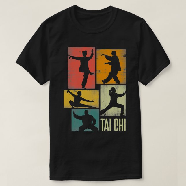 T-shirt Silhouettes Tai Chi Martial Art Shadowboxer (Design devant)