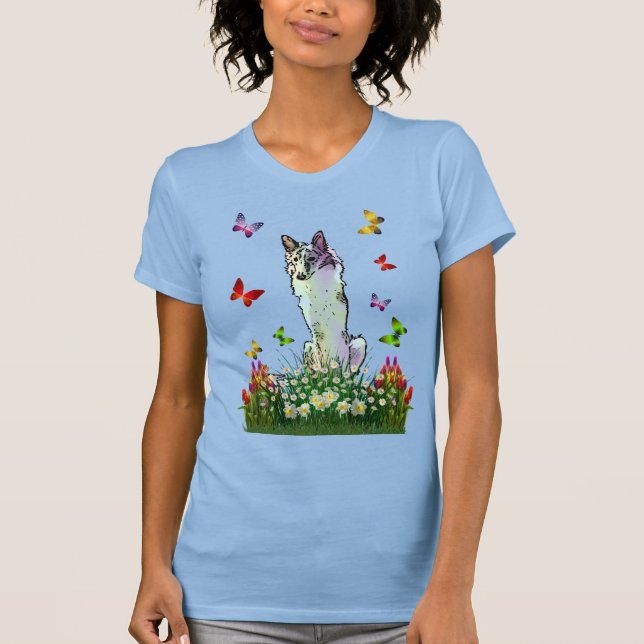 T-shirt Silken Windhound Patch de Fleurs (Devant)