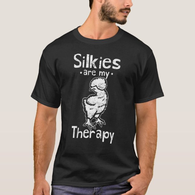 T-shirt Silkies Sont Mon Thérapie Silkie Poulet Coutchouté (Devant)