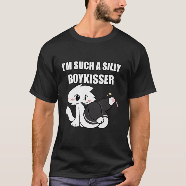 T-shirt Silly Boy Kisser Meme Femboy Gay pride LGBTQ Long (Devant)
