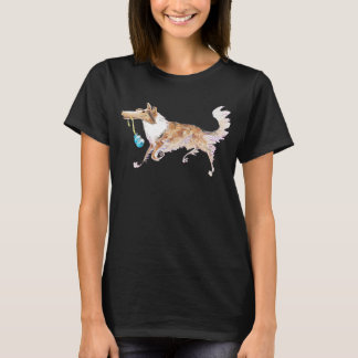 T-shirt Silly Sable Merle Rough Collie Avec Un Chien Toy