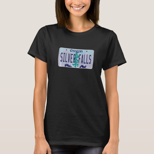 T-shirt Silver Falls Oregon OR Neighborhood License Plate  (Devant)