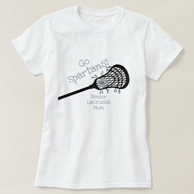 T-shirt Silver Grey Go Team Lacrosse Mom (Design devant)