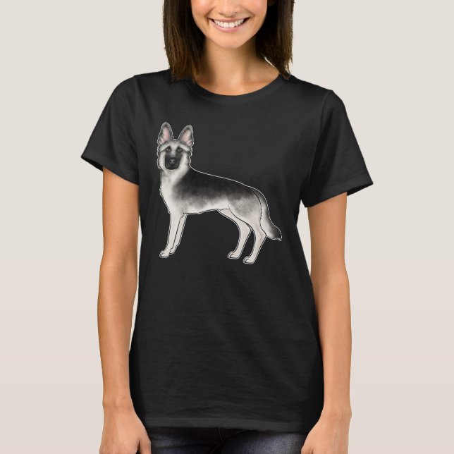 T-shirt Silver Sable German Shepherd'un joli chien de dess (Devant)