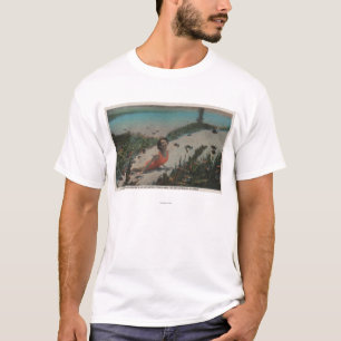 T-shirt Silver Springs, FL - femme nageant sous l'eau