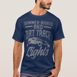 T-shirt Silver Summer Nights Dirt Track Lights Fun Racing