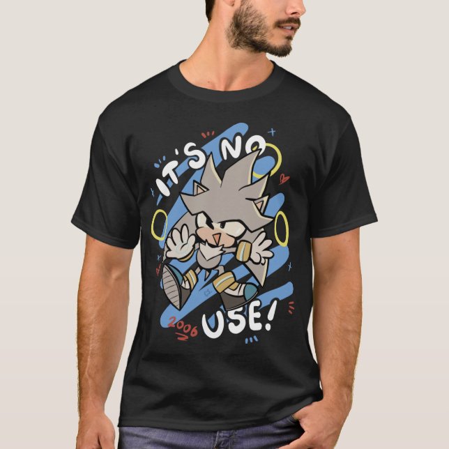 T-shirt Silver the Hedgehog retro retro (Devant)