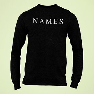 T-shirt Simple Black Custom Ajouter Votre Nom Élégant
