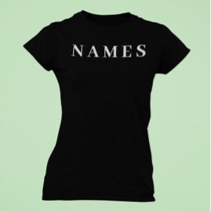 T-shirt Simple Black Custom Ajouter Votre Nom Élégant
