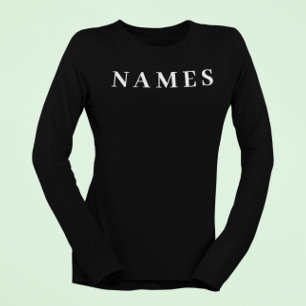 T-shirt Simple Black Custom Ajouter Votre Nom Élégant