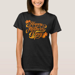 T-shirt Simple Bonne Fête des Mères Floral Calligraphie