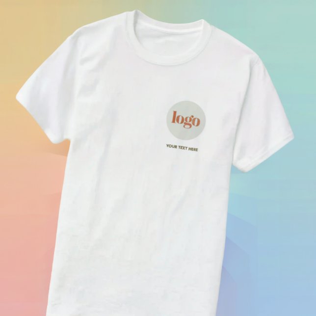 T-shirt Simple Custom Company Logo & Text Business (Créateur téléchargé)