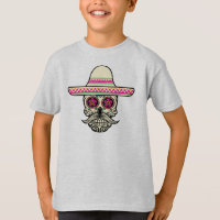 Simple Dia de Muertos Crâne avec chemise à manches