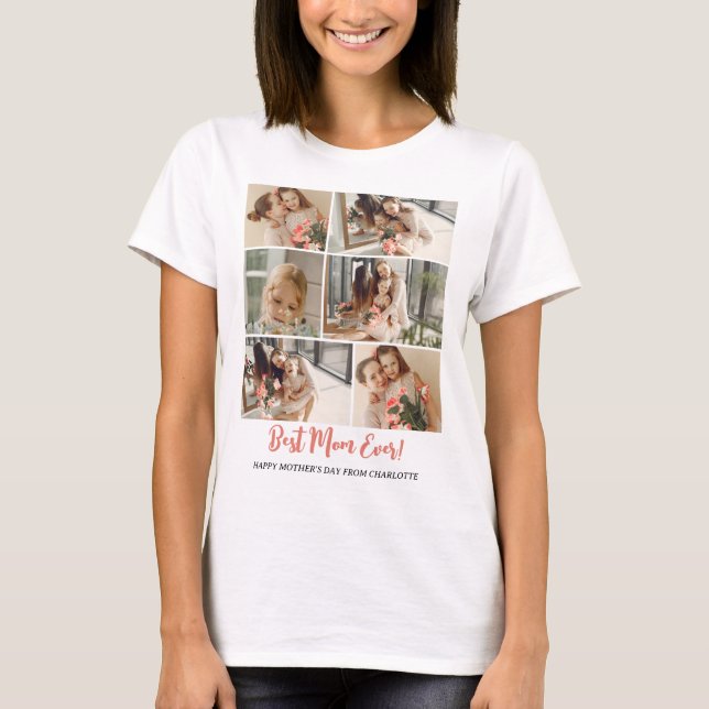 T-shirt Simple Elégant Mothers Day Photo Collage (Devant)