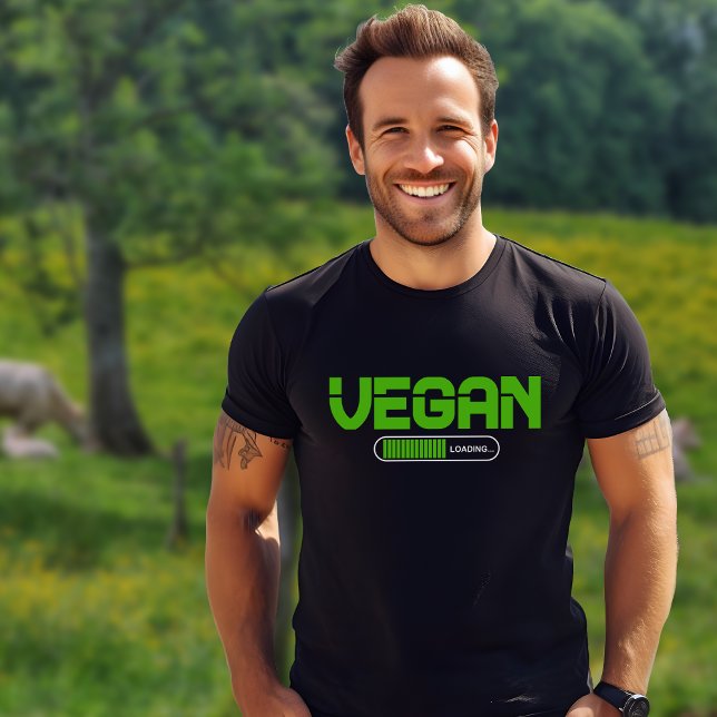 T-shirt Simple Green Vegan Chargement Homme (Créateur téléchargé)
