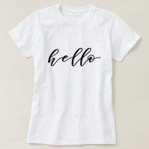 T-shirt Simple Hello Design dans un magnifique script de t