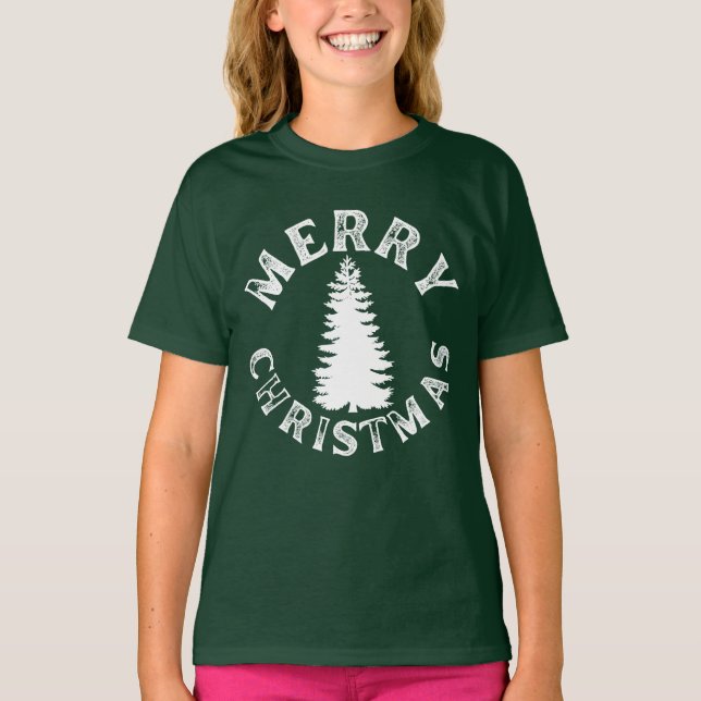 T-SHIRT SIMPLE JOYEUX ARBRE DE NOËL (Devant)