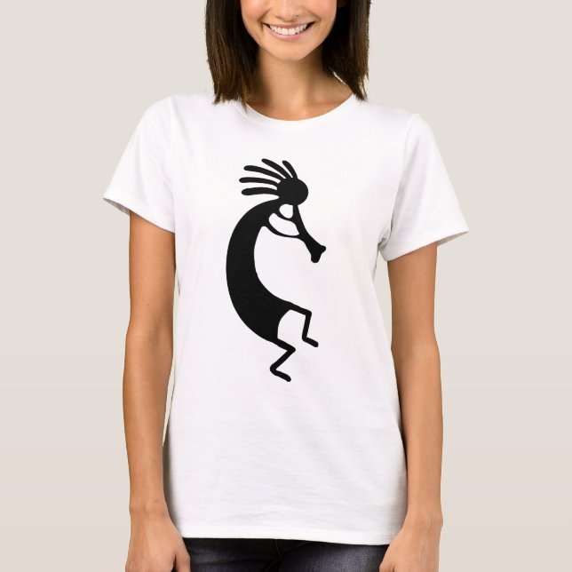 T-shirt Simple Kokopelli drawing in black (Devant)