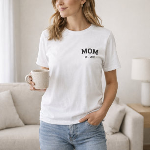T-shirt Simple Lettre Bloc Minimaliste Maman Année