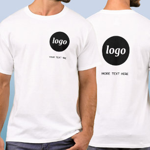 T-shirt Simple Logo et Texte Crête et Dos d'Affaires