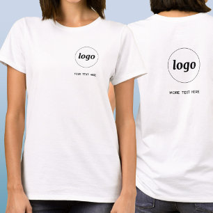 T-shirt Simple Logo et Texte Crête et Dos d'Affaires