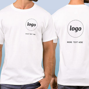 T-shirt Simple Logo et Texte Entreprise Crête et Dos